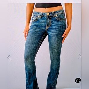 True Religio Women's Joey Mid Rise Big Flare Jeans NWT Size 28